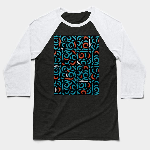 Arabic Organic Pattern Black Baseball T-Shirt by Tobe_Fonseca